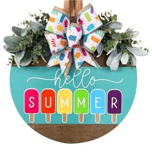 Hello Summer Welcome Door Sign